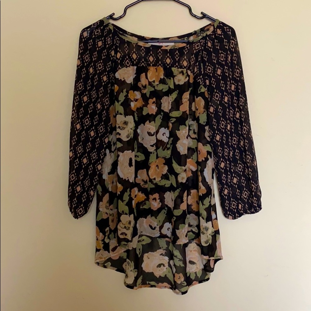 Floral sheer blouse, vintage pattern